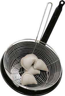 Padella per friggere con cestello. Diam. 28 cm.