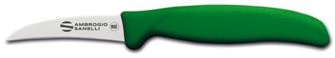 Spelucchino lama curva 7 cm manico verde Sanelli Ambrogio